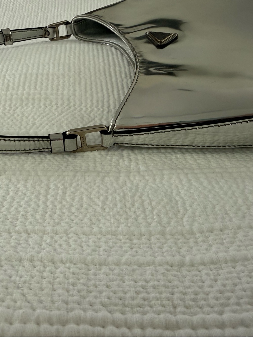 Prada Cleo Shoulder Bag Spazzolato Silver - Picture 4 of 11